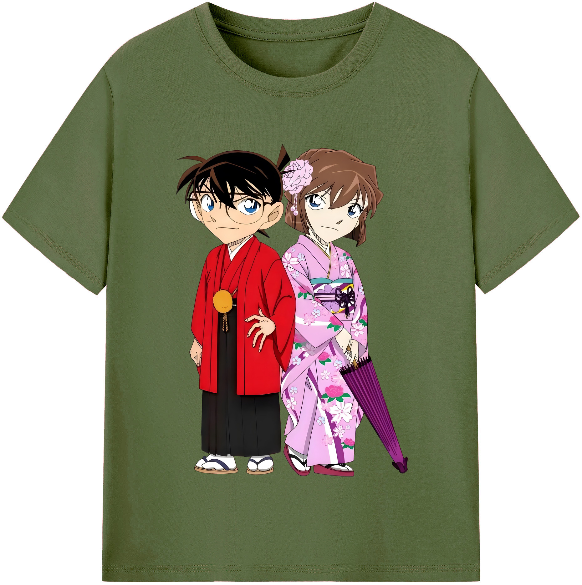 （画像用） 名探偵コナン 江戸川 コナン Detective Conan Conan Edogawa 綿100％半袖Tシャツ（フロントプリント）
